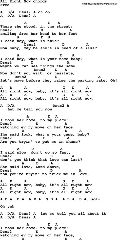 song all right now|all right now song lyrics.